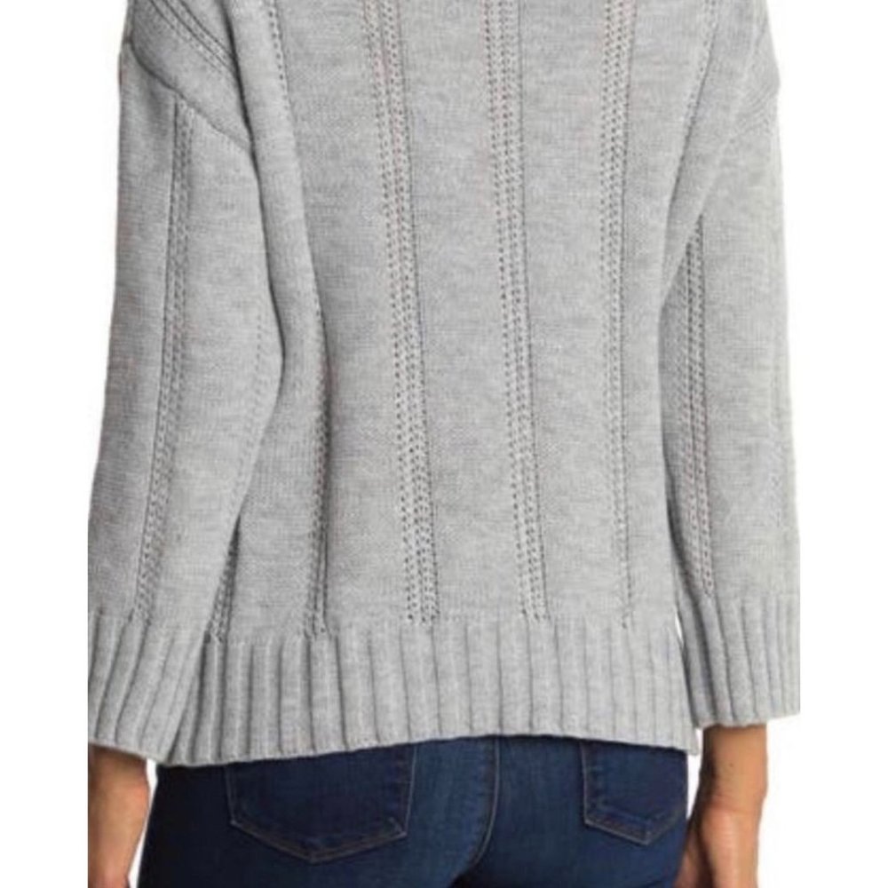 BB Dakota Wool Blend Retrograde Cable Knit Sweater Powder Blue Women's Size S - Picture 2 of 7